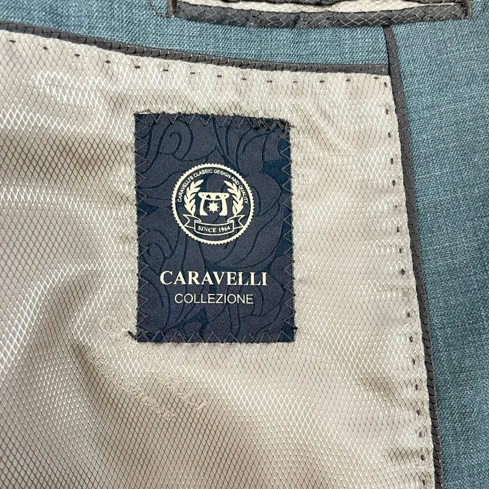 Caravelli Collezione Mens Blazer 42S Gray Two Button‎ Sport Coat Heritage Office